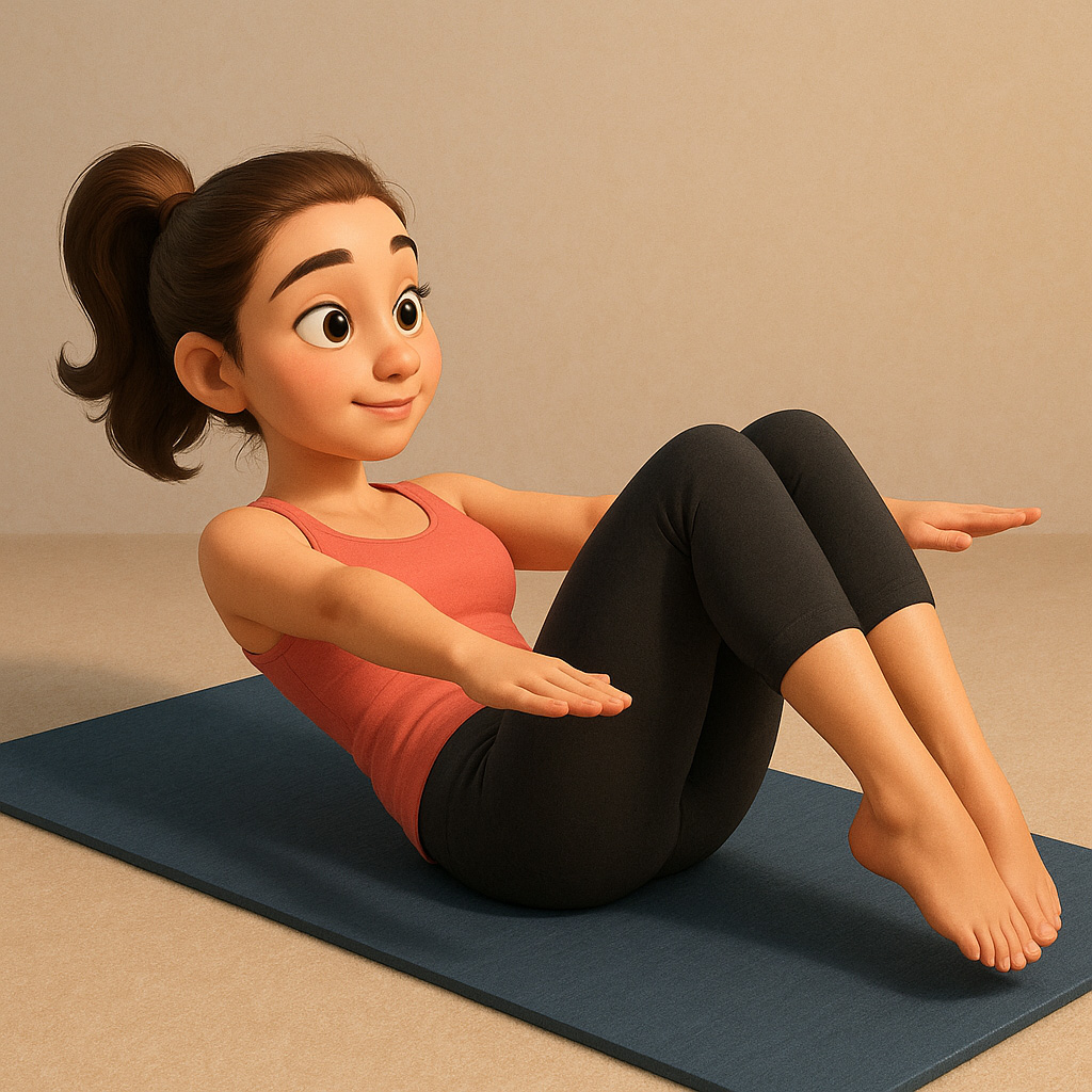 Un cuerpo tumbado piernas flexionadas brazos estirados bombeando arriba y abajo