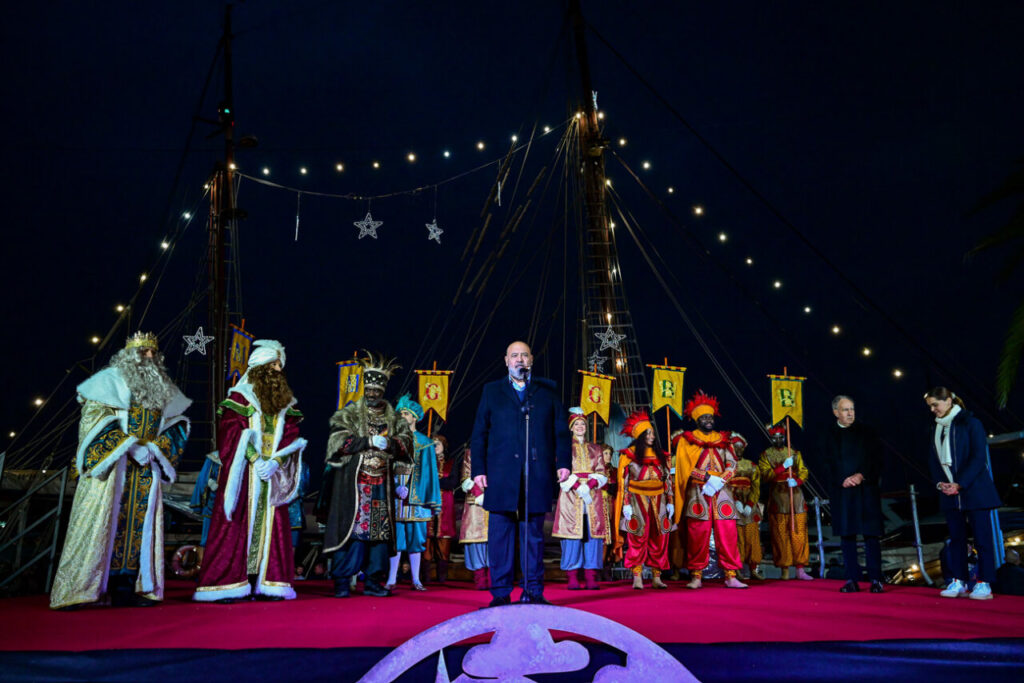 Carlos Moyá como rey Gaspar en la Cabalgata de Reyes en Palma