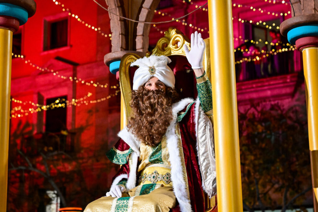 Carlos Moyá vestido como rey Gaspar en la Cabalgata de Palma
