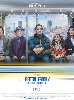 Póster de la película Familia de alquiler con personajes en un tren