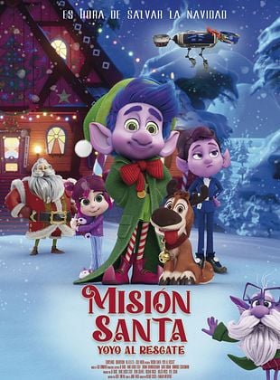 Personajes animados de la película Misión Santa Yoyo al rescate en un paisaje navideño