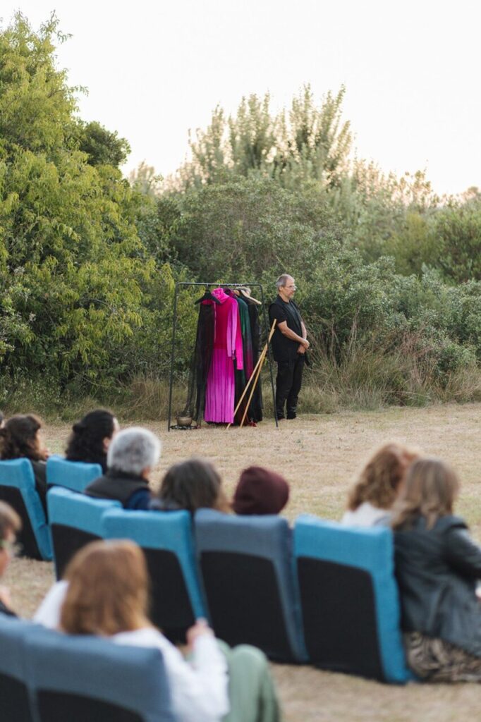 Ana Livni y Fernando Escude en un evento de diseño en la naturaleza
