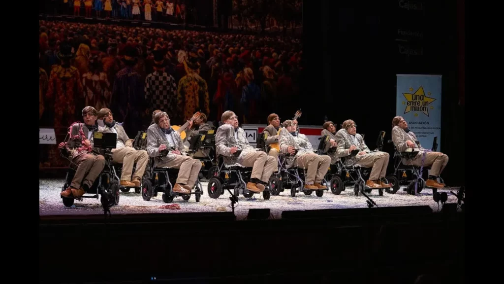 Actuación de la chirigota Stephen Hawking en el Gran Teatro Falla
