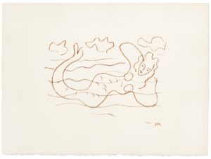 Ilustración de Henri Matisse con formas abstractas y líneas fluidas