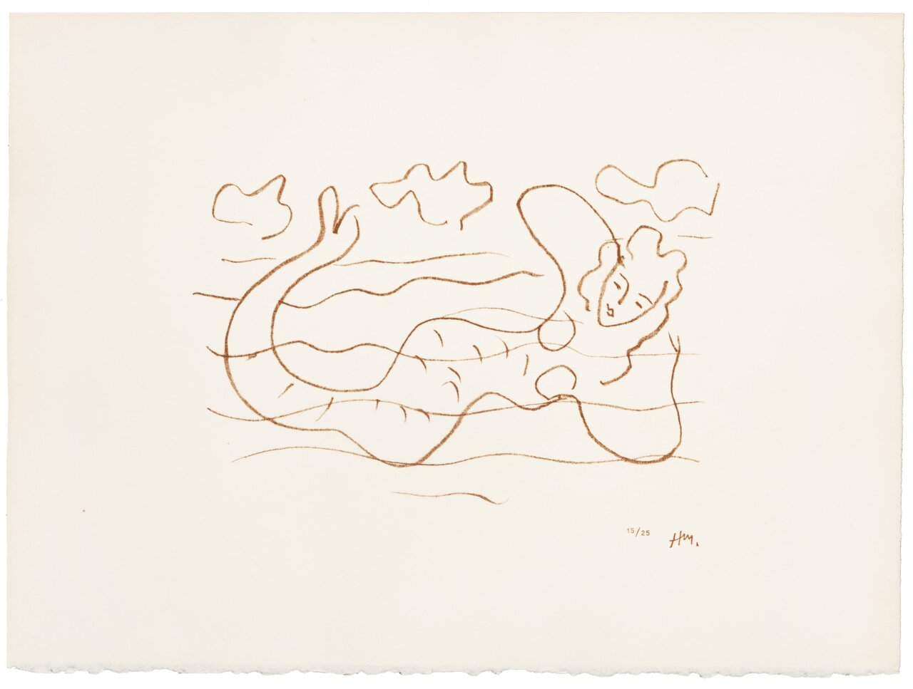 Ilustración de Henri Matisse con formas abstractas y líneas fluidas