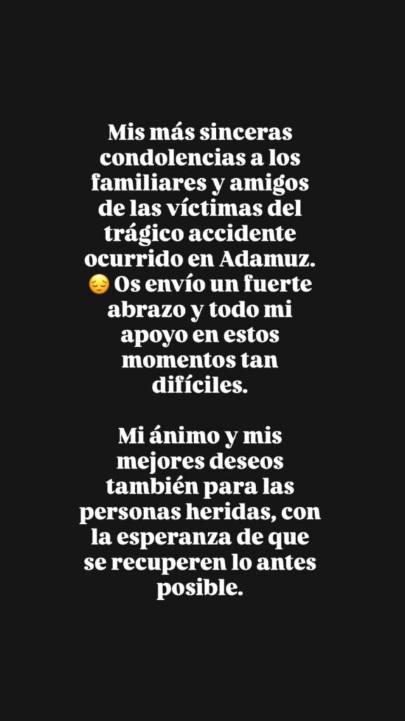 Mensaje de condolencias de Rafa Nadal tras accidente en Adamuz