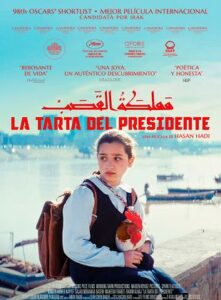 Cartel de la película La Tarta del Presidente con una niña en un puerto