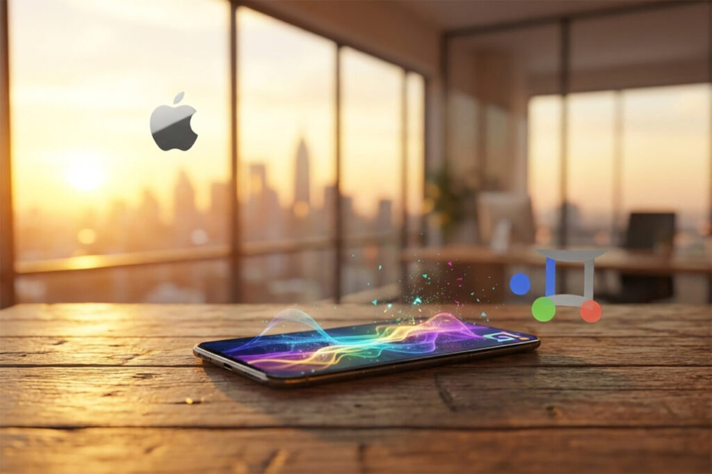 Apple y Google sellan un acuerdo histórico: Gemini será el cerebro de la nueva Siri en 2026 1 Smartphone con tecnología de Apple y Google en un entorno moderno