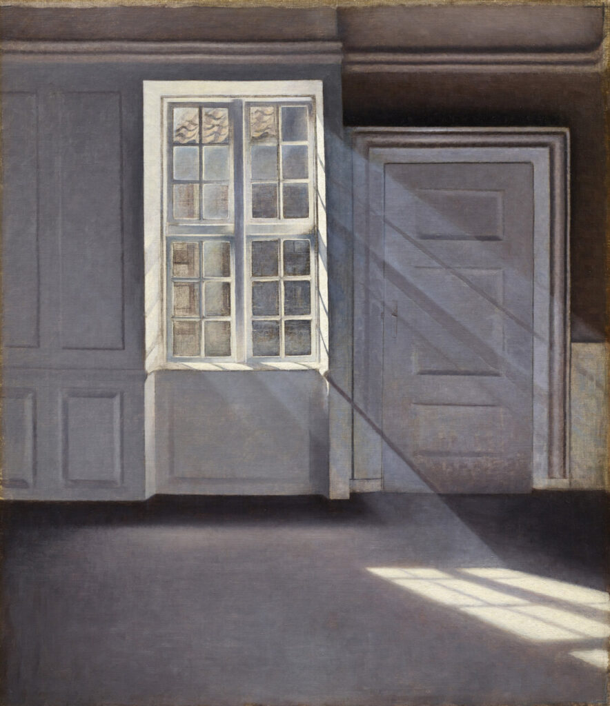 Pintura de Hammershoi mostrando luz que entra por una ventana