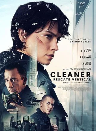 Póster de la película Cleaner: Rescate Vertical con personajes principales