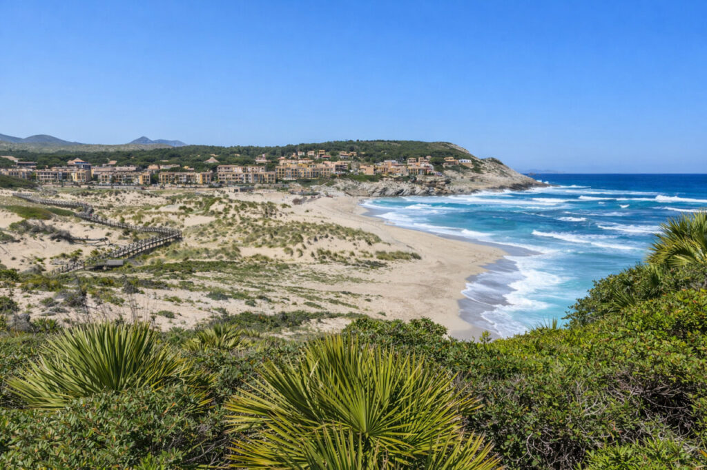 Antes de que lleguen los turistas: las cinco calas vírgenes de Mallorca que debes visitar ahora 4 Vista de Cala Mesquida con dunas y mar en Mallorca