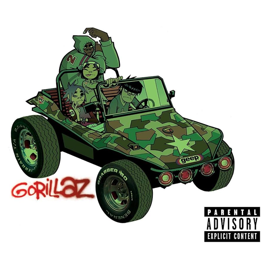 Gorillaz cumple 25 años: el disco debut que convirtió un experimento en un fenómeno global 1 Ilustración de los personajes de Gorillaz en un vehículo militar