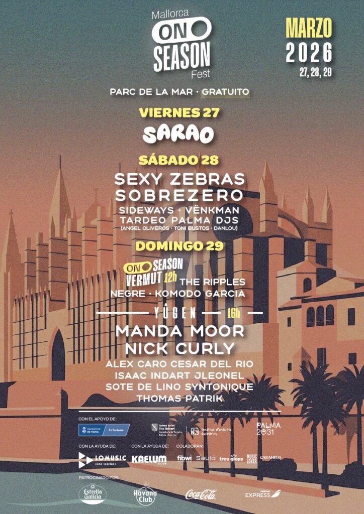 Cartel del Mallorca On Season Fest 2026 en el Parc de la Mar