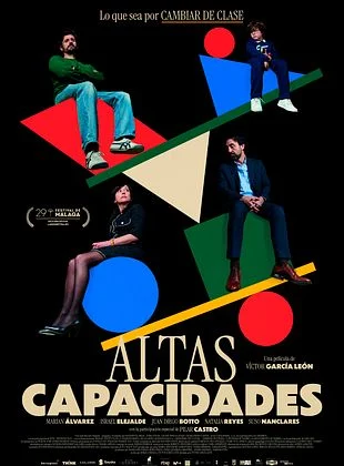 Póster de la película Altas Capacidades con personajes en colores vivos