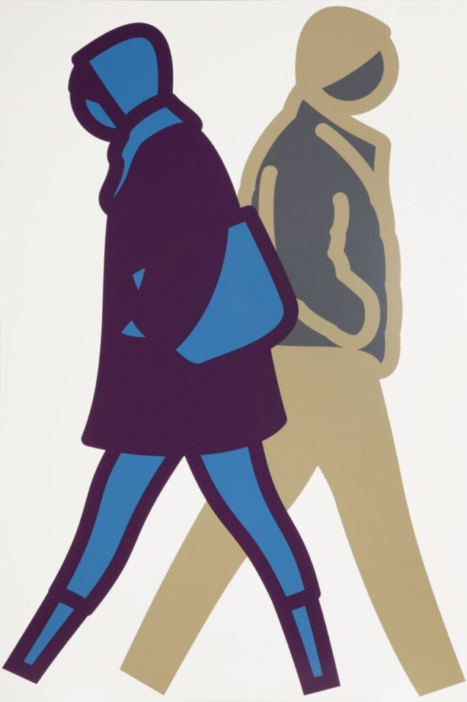 Obra de arte contemporáneo que muestra figuras caminando