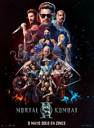 Póster de la película Mortal Kombat II con personajes icónicos