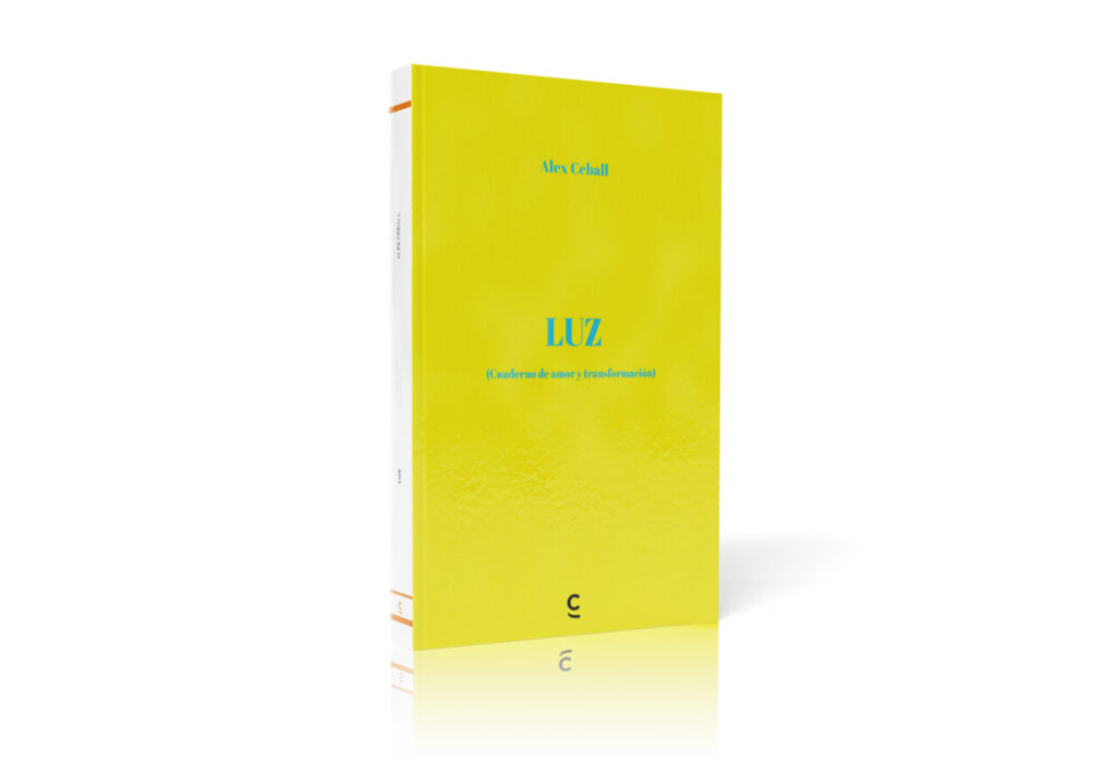 Portada del libro LUZ de Alex Ceball con fondo amarillo brillante.