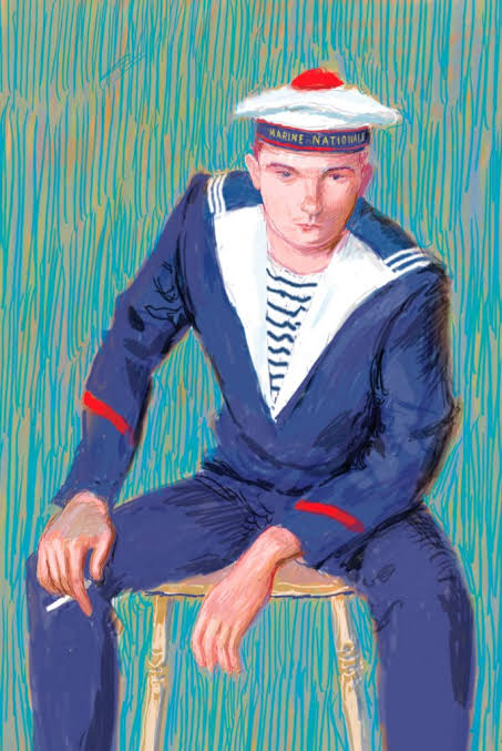 Retrato de un joven marinero sentado en una silla