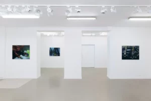 Vista interior de la Galería Casa de América con obras de PSJM